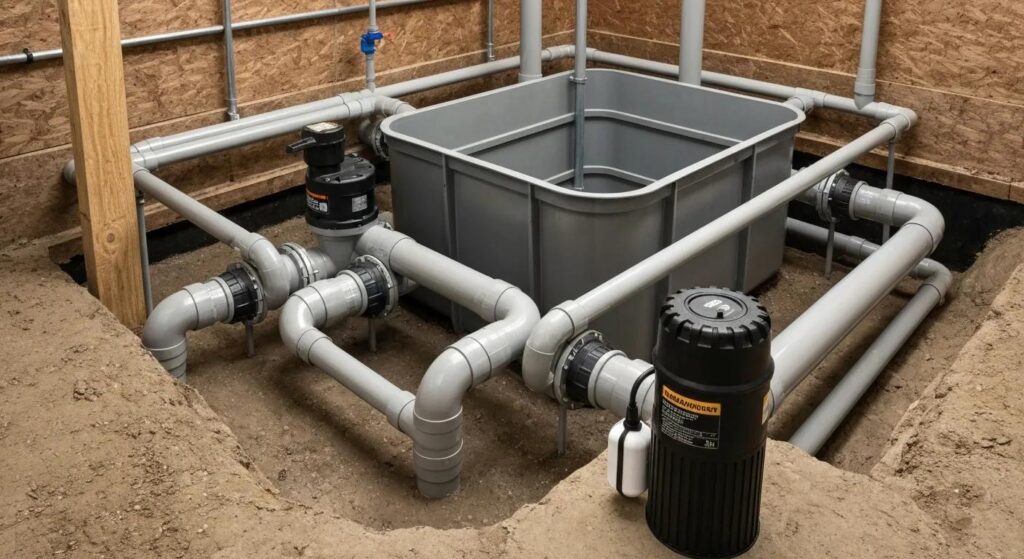 Advanced basement waterproofing systems featuring sump pumps and comprehensive drainage solutions